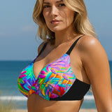 Neon Palm Fullcup Bikini Top